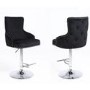 Set of 2 Black Velvet Swivel Bar Stools - Height Adjustable - Jade Boutique