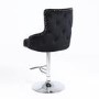 Set of 2 Black Velvet Swivel Bar Stools - Height Adjustable - Jade Boutique
