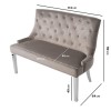Mink Velvet Hallway Bench with Back - Jade Boutique
