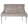 Mink Velvet Hallway Bench with Back - Jade Boutique