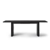 Black Oak Extendable Dining Table Set with 6 Beige Fabric Chairs - Seats 6 - Jarel