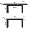 Black Oak Extendable Dining Table Set with 4 Cream Boucle Chairs &amp; 1 Black Bench - Seats 6 - Jarel