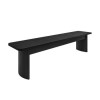 Black Oak Extendable Dining Table Set with 4 Cream Boucle Chairs &amp; 1 Black Bench - Seats 6 - Jarel