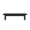 Black Oak Extendable Dining Table Set with 4 Cream Boucle Chairs &amp; 1 Black Bench - Seats 6 - Jarel