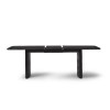 Extendable Black Rectangle Dining Table with 6 Solid Oak Curved Dining Chairs - Jarel