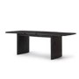 Extendable Black Rectangle Dining Table with 6 Solid Oak Curved Dining Chairs - Jarel