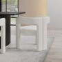 Black Oak Extendable Dining Table Set with 6 Cream Boucle Dining Chairs - Seats 6 - Jarel