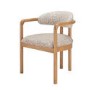 Set of 2 Beige Printed Upholstered Dining Chairs with Solid Wood Exposed Back - Darla
