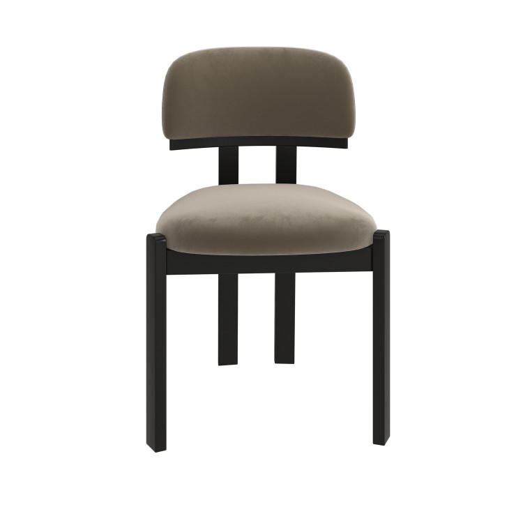 Set of 6 Mink Velvet Dining Chairs - Otto