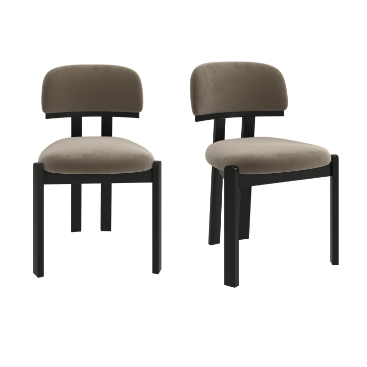 Set of 2 Mink Velvet Dining Chairs - Otto