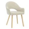 Oak Extendable Dining Table Set with 4 Beige Fabric Chairs &amp; 1 Oak Bench - Seats 6 - Jarel