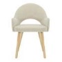Oak Extendable Dining Table Set with 4 Beige Upholstered Chairs & 1 Oak Bench - Seats 6 - Jarel