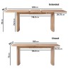Oak Extendable Dining Table Set with 4 Beige Fabric Chairs &amp; 1 Oak Bench - Seats 6 - Jarel