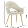 Oak Extendable Dining Table Set with 4 Beige Fabric Chairs &amp; 1 Oak Bench - Seats 6 - Jarel