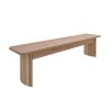 Oak Extendable Dining Table Set with 4 Beige Fabric Chairs &amp; 1 Oak Bench - Seats 6 - Jarel