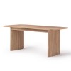 Oak Extendable Dining Table Set with 4 Beige Fabric Chairs &amp; 1 Oak Bench - Seats 6 - Jarel