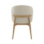 Large Rectangular Light Oak Extendable Dining Table Set with 6 Curved Cream Chairs - Seats 6 - Jarel