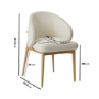 Large Rectangular Light Oak Extendable Dining Table Set with 6 Curved Cream Chairs - Seats 6 - Jarel