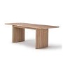 Large Rectangular Light Oak Extendable Dining Table Set with 6 Curved Cream Chairs - Seats 6 - Jarel
