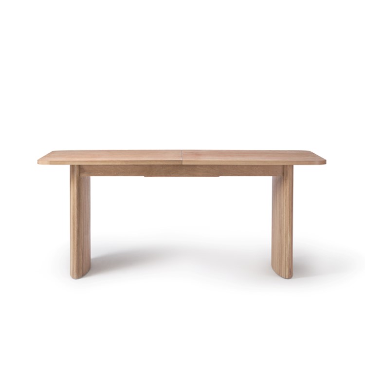 Large Rectangular Light Oak Extendable Dining Table Set with 6 Curved Cream Chairs - Seats 6 - Jarel