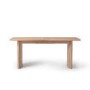 Large Rectangular Light Oak Extendable Dining Table Set with 6 Curved Cream Chairs - Seats 6 - Jarel