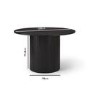 Round Black Oak Dining Table Set with 4 Black Spindle Back Chairs - Seats 4 - Jarel