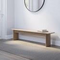 BUN/JAR017/88887 Large Light Oak Hallway Bench - Seats 3 - Jarel