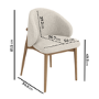 Beige Upholstered Curved Dining Chair With Solid Oak Exposed Back - Kori