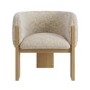 Beige Textured Fabric Curved Armchair - Jordyn