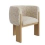 Beige Textured Fabric Curved Armchair - Jordyn