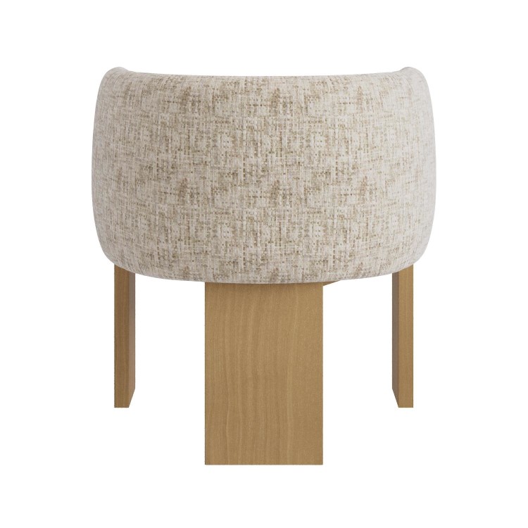 Beige Textured Fabric Curved Armchair - Jordyn