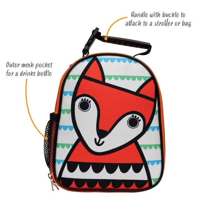 Bundle- Animal Print Stroller Raincover Cup Holder and Fox Lunch Bag by Jane Foster