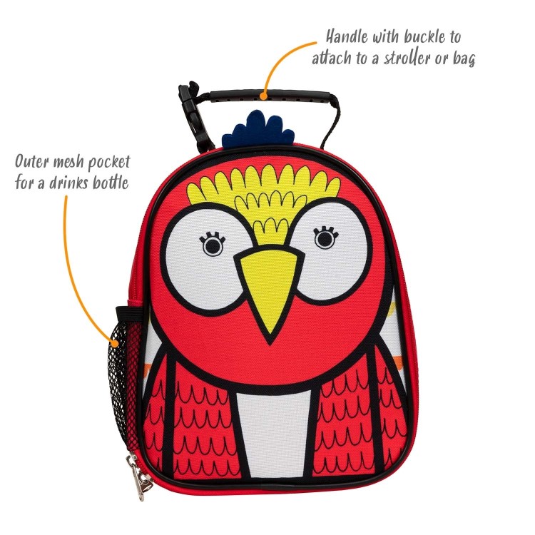 Bundle- Animal Print Stroller Raincover Cup Holder and Parrot Lunch Bag by Jane Foster