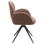 Set of 4 Brown Boucle Swivel Dining Chairs - Joelle