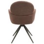 Set of 4 Brown Boucle Swivel Dining Chairs - Joelle