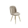 Set of 2 Mink Velvet Dining Chairs with Gold Legs- Jenna
