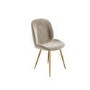 Set of 4 Mink Velvet Dining Chairs with Gold Legs - Jenna