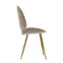 Set of 4 Mink Velvet Dining Chairs with Gold Legs - Jenna