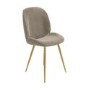 Set of 2 Mink Velvet Dining Chairs with Gold Legs - Jenna