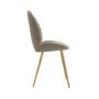 Set of 2 Mink Velvet Dining Chairs with Gold Legs - Jenna