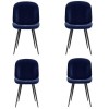 Set of 4 Navy Velvet Dining Chairs - Jenna