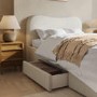 Cream Upholstered Double Bed Frame with Storage Drawers – Joanie