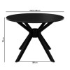 Round Black Dining Table with 4 Beige Fabric Dining Chairs - Karie