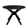 4 Seater Round Black Dining Set with 4 Black Spindle Dining Chairs - Karie