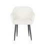 Round Black Dining Table Set with 4 Cream Boucle Chairs - Seats 4 - Karie