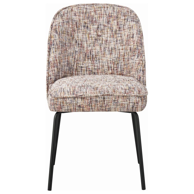 Set of 2 Curved Dining Chairs in Multi Coloured Fabric - Celia
