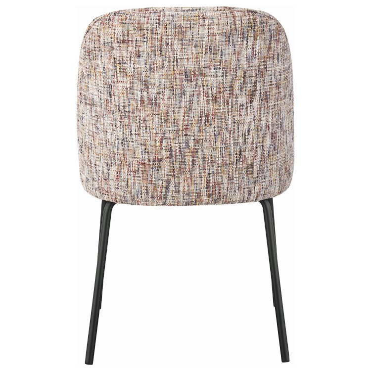 Set of 2 Curved Dining Chairs in Multi Coloured Fabric - Celia