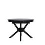Large Black Wooden Extendable Round to Oval Dining Table - Seats 4 - 6 - Karie