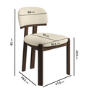 Set of 4 Walnut and Cream Upholstered Dining Chairs - Otto