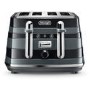 Delonghi Avvolta Four Slice Toaster - Black & Grey